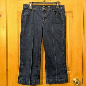 NY&C Jeans Low Rise Wide Leg Crop Denim Dark Wash Womens 10 Classicore Stretchy